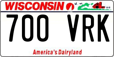WI license plate 700VRK
