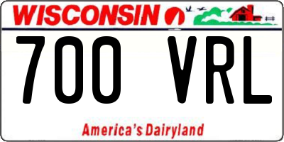 WI license plate 700VRL
