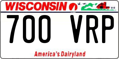WI license plate 700VRP