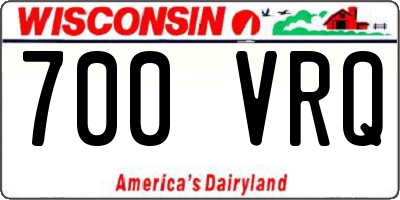 WI license plate 700VRQ