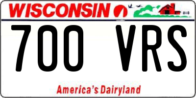 WI license plate 700VRS