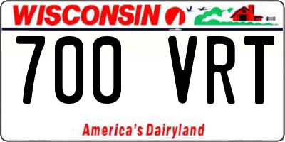 WI license plate 700VRT