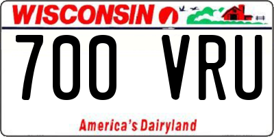 WI license plate 700VRU