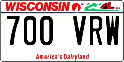 WI license plate 700VRW
