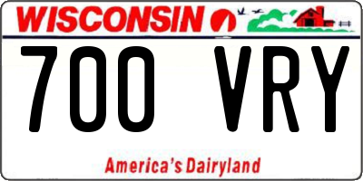 WI license plate 700VRY