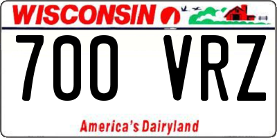 WI license plate 700VRZ