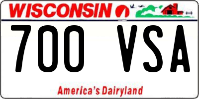 WI license plate 700VSA