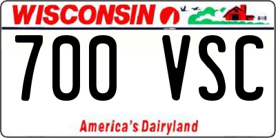 WI license plate 700VSC