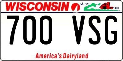 WI license plate 700VSG