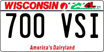 WI license plate 700VSI