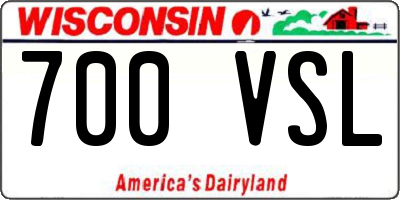 WI license plate 700VSL