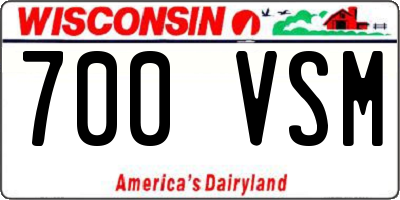 WI license plate 700VSM
