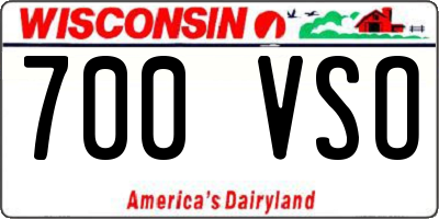 WI license plate 700VSO