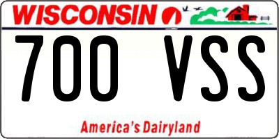 WI license plate 700VSS
