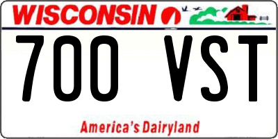 WI license plate 700VST