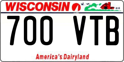 WI license plate 700VTB