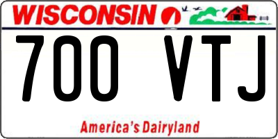 WI license plate 700VTJ
