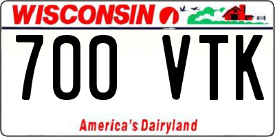 WI license plate 700VTK