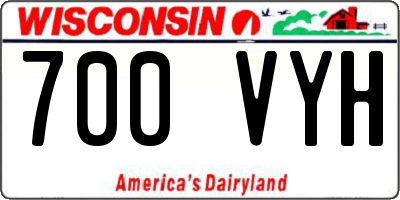 WI license plate 700VYH