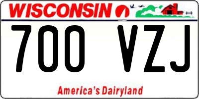 WI license plate 700VZJ