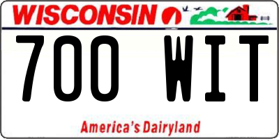WI license plate 700WIT