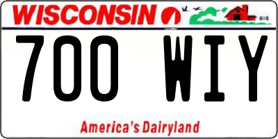 WI license plate 700WIY
