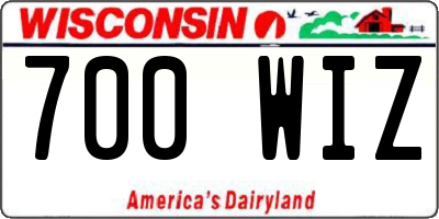 WI license plate 700WIZ
