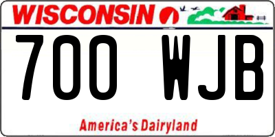 WI license plate 700WJB