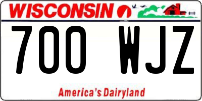 WI license plate 700WJZ