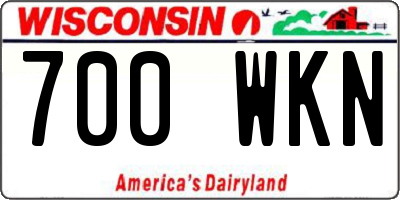 WI license plate 700WKN