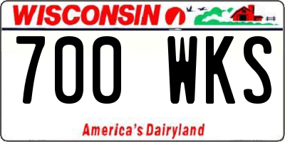 WI license plate 700WKS
