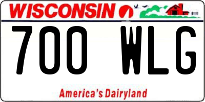 WI license plate 700WLG