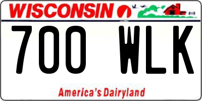 WI license plate 700WLK