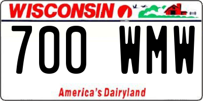 WI license plate 700WMW