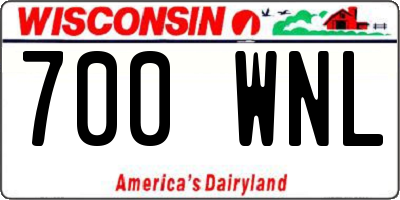 WI license plate 700WNL