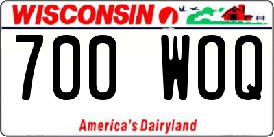 WI license plate 700WOQ
