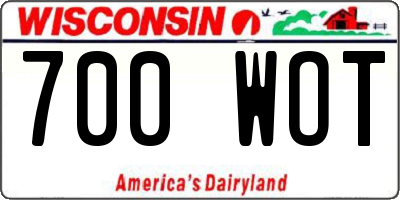 WI license plate 700WOT