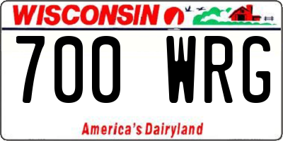 WI license plate 700WRG