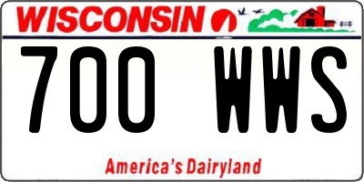 WI license plate 700WWS