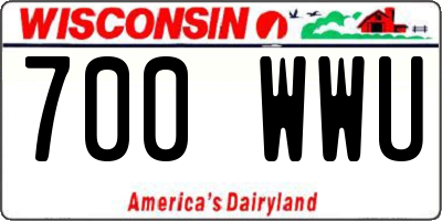 WI license plate 700WWU