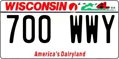 WI license plate 700WWY