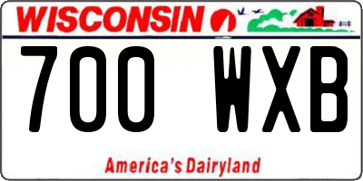 WI license plate 700WXB