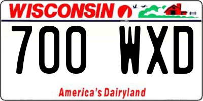 WI license plate 700WXD