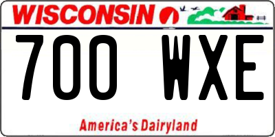 WI license plate 700WXE