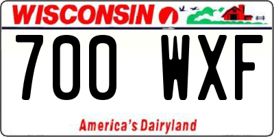 WI license plate 700WXF