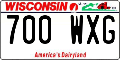 WI license plate 700WXG