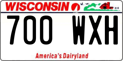 WI license plate 700WXH