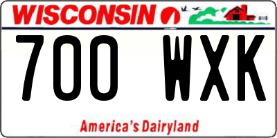 WI license plate 700WXK