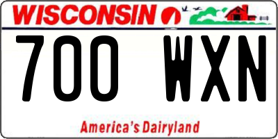 WI license plate 700WXN