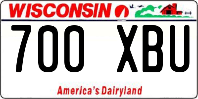WI license plate 700XBU